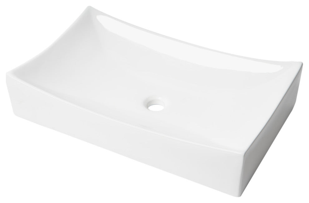 Alfi Brand Abc904 White 26" Fancy Rectangular Above Mount Ceramic Sink