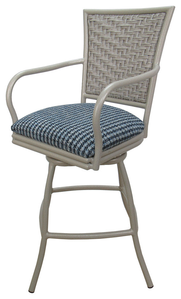 Indoor Erin Counter or Bar Stool, Beige Frame, Coco Indigo Blue, Beige, 30"