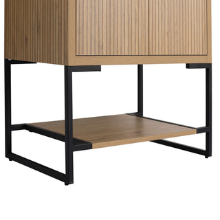 Kingsford Grooved-Look Bath Vanity, Bright Oak, White Ceramic Sink, 30", Doors