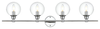 4 Light Chrome And Clear Bath Sconce