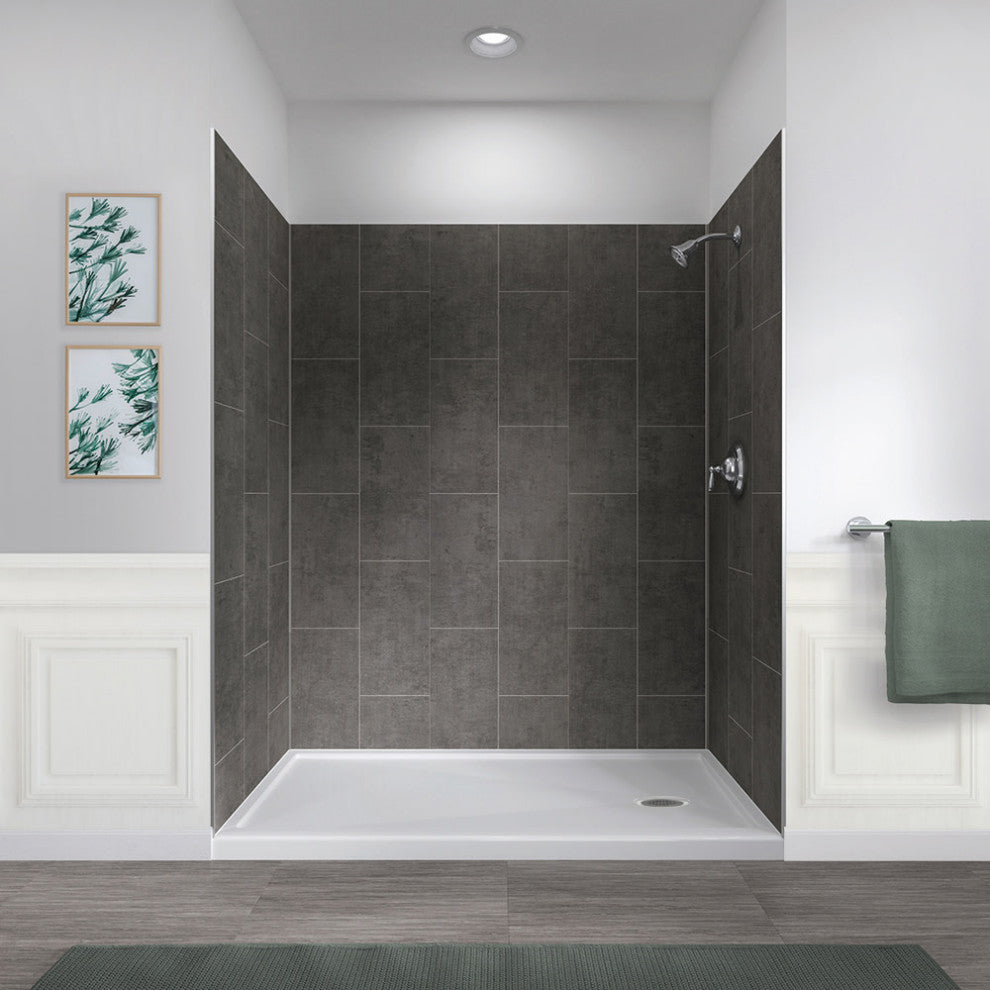 Miseno MSW786032 ReadySet 60" X 32" X 78" Five Panel Alcove - Graphite