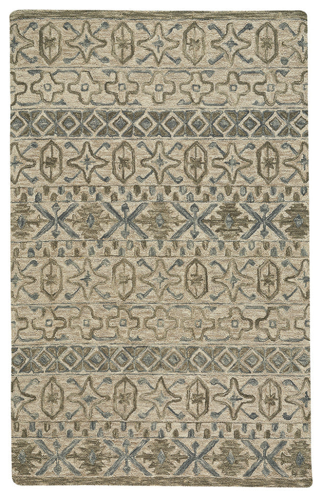 Capel Lincoln Buff Blue 2580_740 Hand Tufted Rugs - 5' X 8' Rectangle