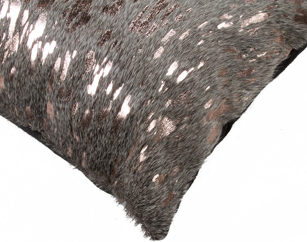 12"x20" Torino Scotland Cowhide Pillow, Pink/Gold/Gray