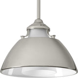 Carbon 1-Light Pendant with Metal Shade, 11"
