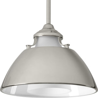 Carbon 1-Light Pendant with Metal Shade, 11"
