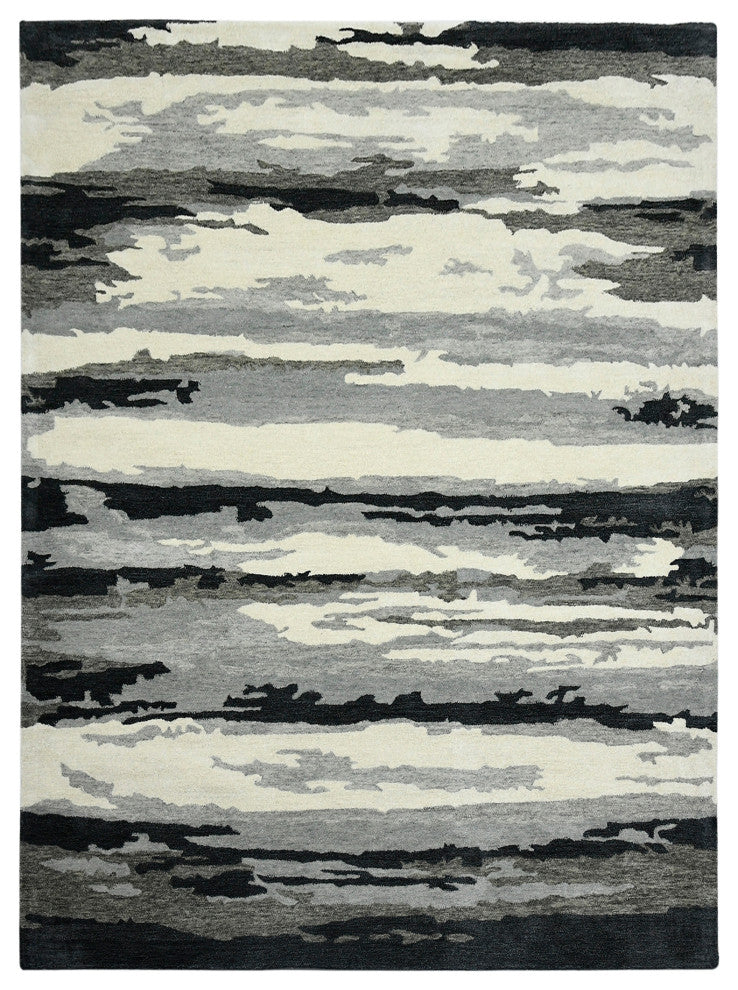 Abstract Gunter Area Rug, Dark Gray, 8' x 10', Abstract