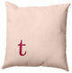 20"x20" Modern Monogram Decorative Throw Pillow, Cranberry