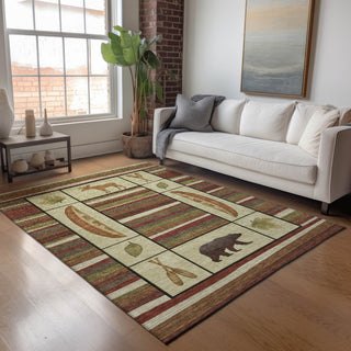 Addison Premium Washable Mayfield AMF143 Red 8' x 10' Rug