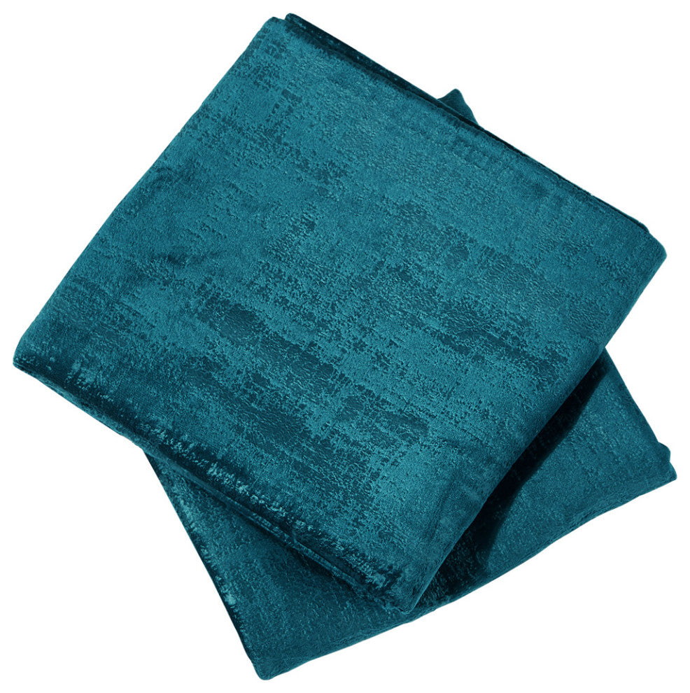 Velvet 2 Piece Euro Pillow Cover Set, Deep Teal, 2 Piece, 26"x26"
