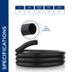 Alpine Black PVC Hose Tube, 0.5"Diameter, 50 Ft Long