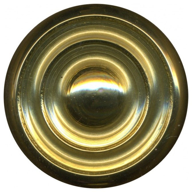 Cabinet Knob Bright Solid Brass Spooled 1" Dia |