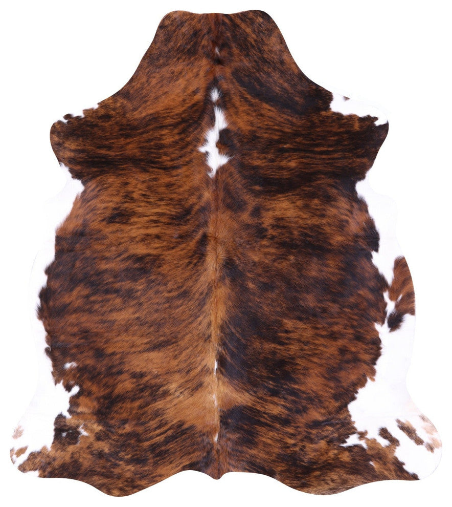 6' 7" X 6' 0" Brindle Natural Cowhide Rug C2363