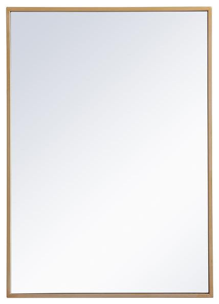 Metal Mirror Medicine Cabinet 20"x28", Brass Finish