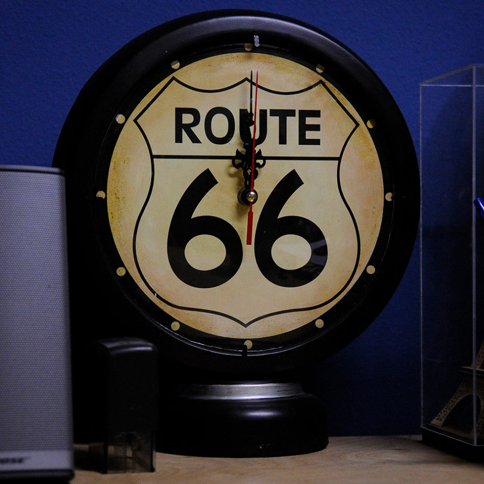 Black Gasoline 66 Gas Pump Clock Handcrafted metal Decor