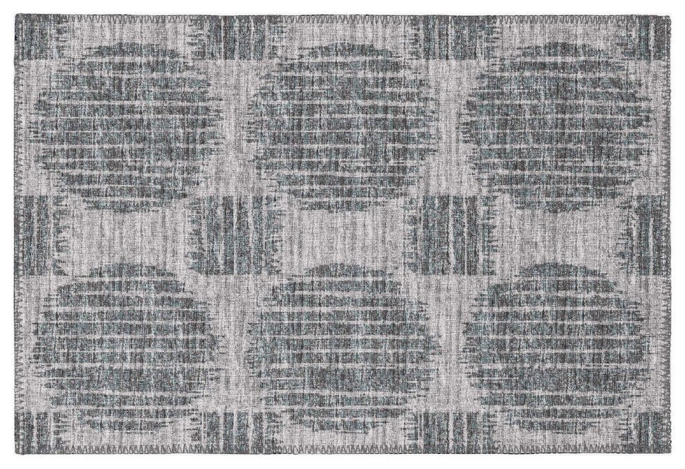 Indoor/Outdoor Sedona SN13 Pewter Machine Washable 1'8" x 2'6" Rug
