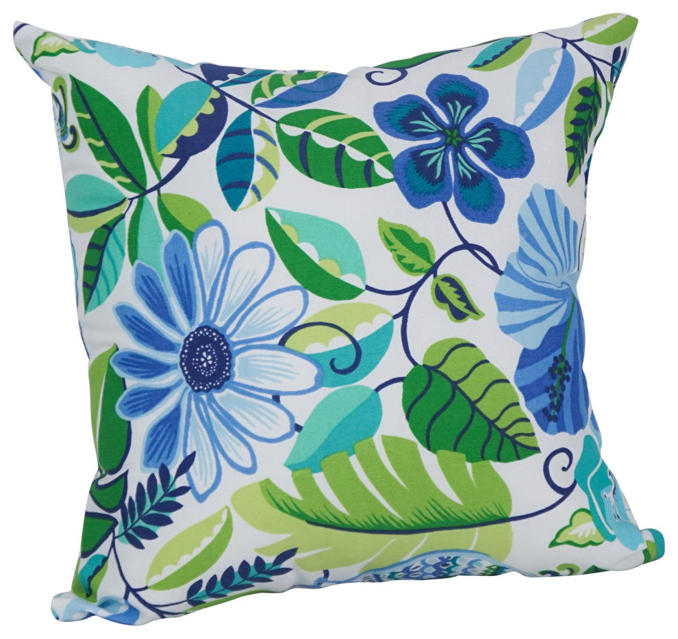 17" Square Polyester Outdoor Throw Pillows, Set of 4, Lensinhl Lagoon
