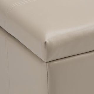 Dover 36" Contemporary Storage Ottoman, Satin Cream