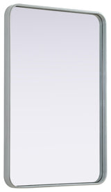 Home Living Contour Metal Rectangle Mirror 24x36, Silver