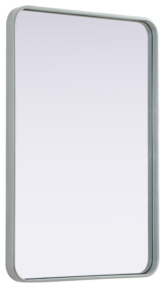 Home Living Contour Metal Rectangle Mirror 24x36, Silver
