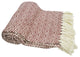 Diamond Pattern Cotton Throw With Fringed Ends, Rust-Ivory
