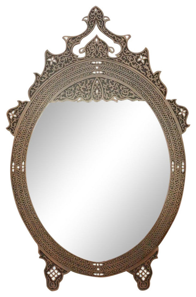 Finely Carved and Inlaid Mirror