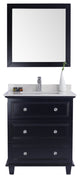 Luna, 30" Espresso Cabinet With White Quartz Countertop