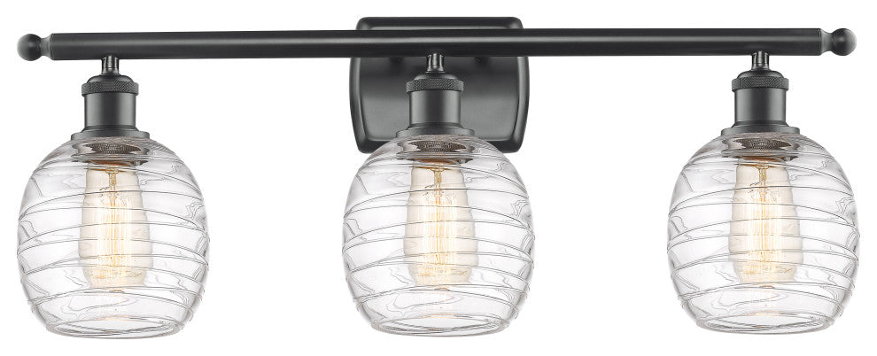 Innovations 516-3W-BK-G1013 3-Light Bath Vanity Light, Matte Black