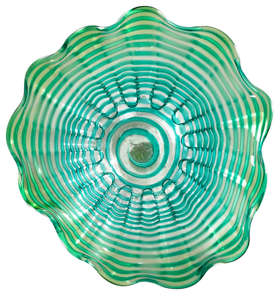 Waterfront Hand Blown Art Glass Wall Decor, 16"D
