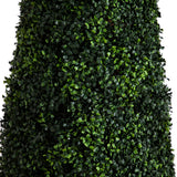 UV Resistant Artificial Boxwood Topiary Cone Tree, Indoor/Outdoor