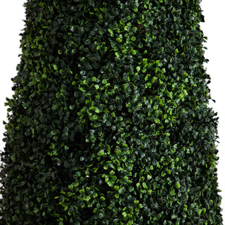 UV Resistant Artificial Boxwood Topiary Cone Tree, Indoor/Outdoor