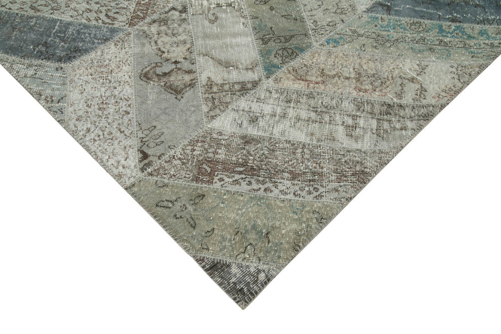 Rug N Carpet - Hand-Knotted Turkish 8' 0" x 10' 1" Unique Patchwork Area Rug