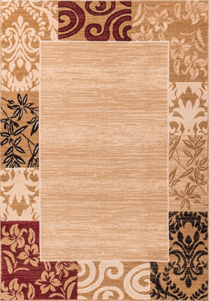Well Woven Dulcet Damask Area Rug, Ivory, 7'10"x9'10"