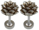 Set of 2 Pinecone Drapery Medallion Holdback, Antique Silver