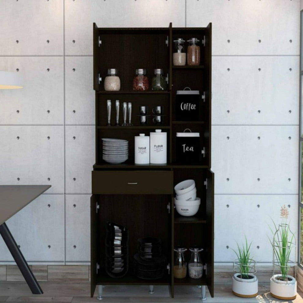 Kitchen Pantry Piacenza, Kitchen, Black