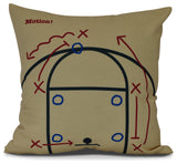 Motion!, Geometric Print Pillow, Gold, 26" x 26"