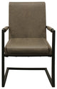 Anaheim 63" 5-Piece Dining Set, 4 Gray Leather Arm Chairs
