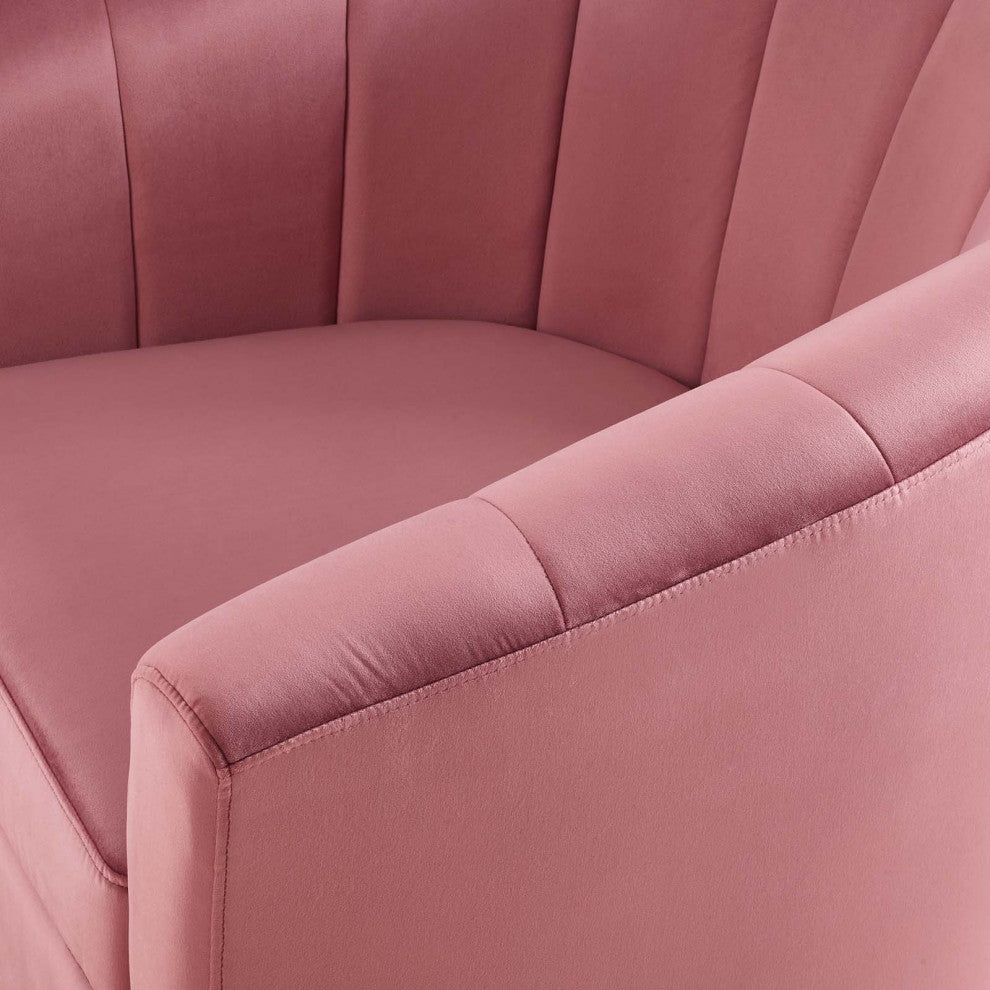 Armchair Accent Chair, Velvet, Pink, Modern, Living Lounge Hotel Hospitality