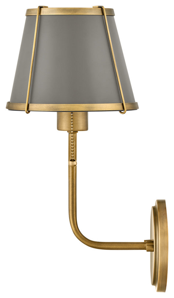 Hinkley Clarke 15.75" Wall Sconce, Dark Matte Grey + Lacquered Dark Brass