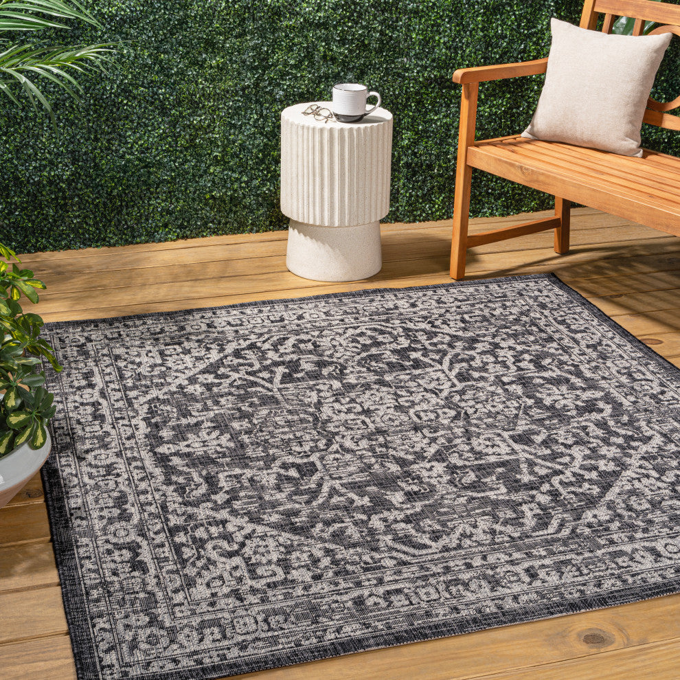 Malta Bohemian Medallion Textured Weave Indoor/Outdoor Area Rug