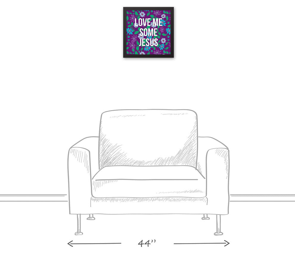 Love Me Some Jesus 12x12 Black Framed Canvas
