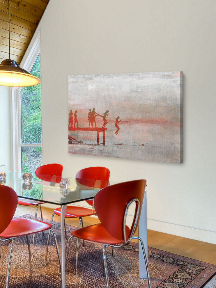 "Jump In Lake" Fine Art Canvas Print, 18"x12"