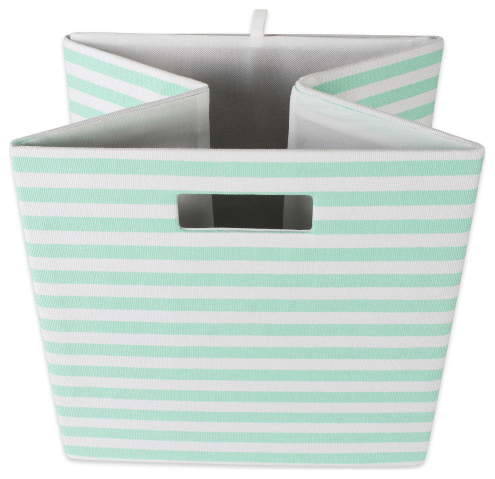 Polyester Cube Pinstripe Aqua Square 13"x13"x13"