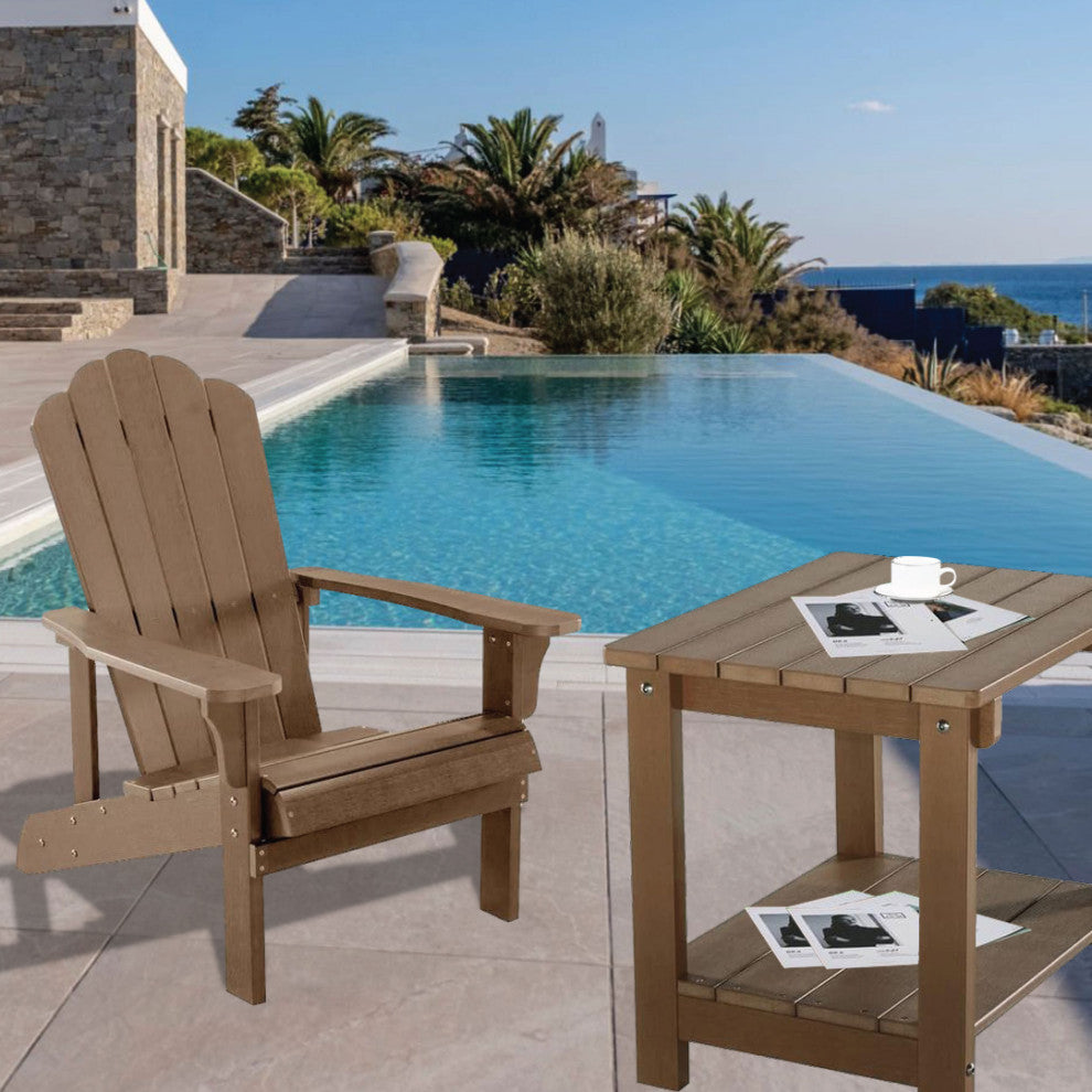 Orlando Plastic Wood Adirondack Chair, Brown