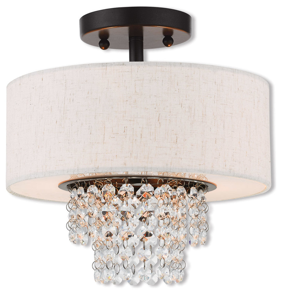 Livex 51094-92 2-Light Ceiling Mount, English Bronze