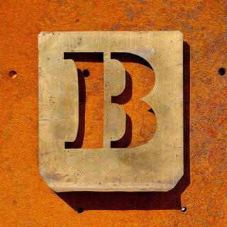 Letter "B" Copper Type Stencil Print