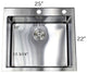 25" Drop-In /Top-Mount Stainless Steel Single Bowl Kitchen Island Bar Sink