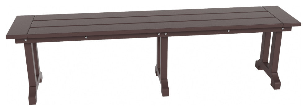 WestinTrends 65" Trestle Poly Lumber Outdoor Patio Accent Bench, Picnic Bench, Dark Brown