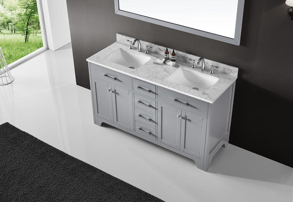 60" Double Sink Bathroom Vanity Base