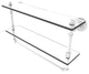 Pipeline Doulbe Glass Shelf with Towel Bar, Matte White, 22"