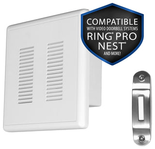 PrimeChime Plus 2 - Video Compatible Doorbell Chime Kit, Nickel, Decorative Button